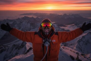 The view from the top of Mount Everest