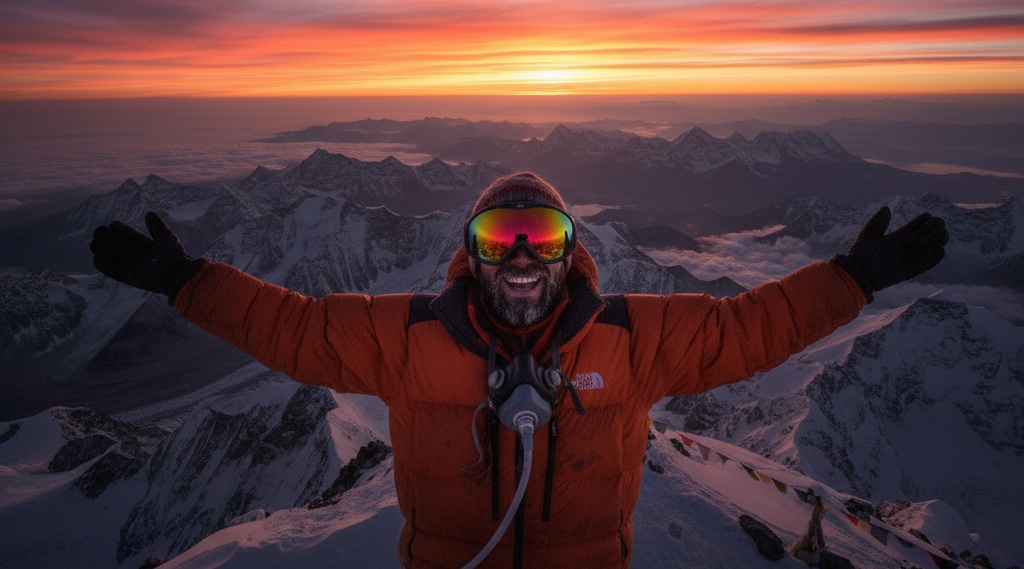 The view from the top of Mount Everest